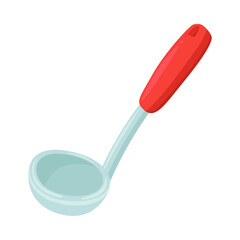 Soup Ladle Sign Emoji Icon Illustration. Kitchen Utensil Vector Symbol Emoticon Design Clip Art Sign Comic Style.