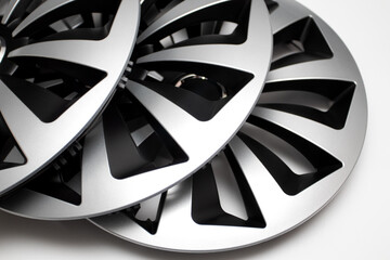 Wheel cover caps on white background