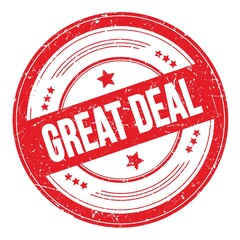 GREAT DEAL text on red round grungy stamp.