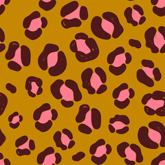Cute leopard / cheetah skin seamless pattern, abstract animal background, vector illustration.Stylish  vector  design for textiles, dresses,wallpapers, designer paper, etc