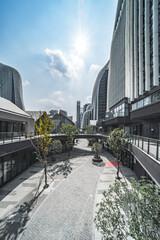 Naklejka premium Asian city architecture in Nanjing