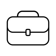 Black color icon in briefcase shape on white background