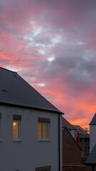 Beautiful sunset in the cloudy sky