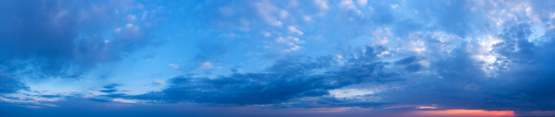  panorama sky. Beautiful cloud in the sunrise sky background. Sky banners background.