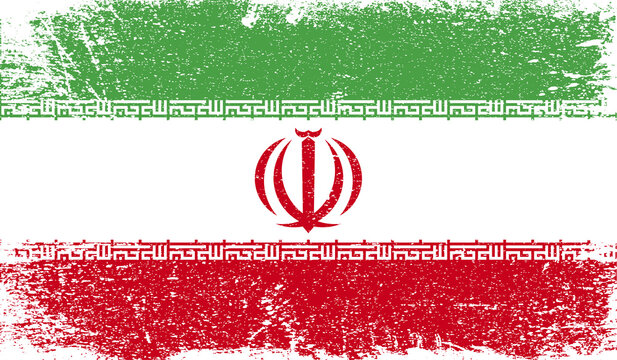 Iran flag with grunge texture