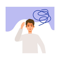 Exhausted man after getting his COVID-19 vaccine. Concept for side effects of coronavirus vaccine.