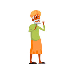 shocked indian aged man looking at highest tree in forest cartoon vector. shocked indian aged man looking at highest tree in forest character. isolated flat cartoon illustration