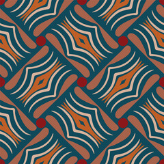 Obraz premium Vector interlaced abstract threads seamless pattern background.