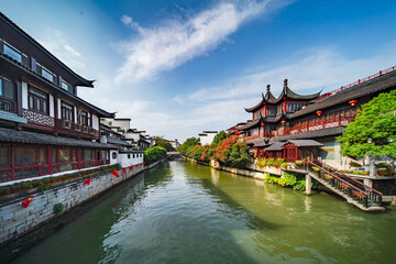 Obraz premium Architecture of Confucius Temple Commercial Street, Nanjing, China