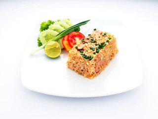  Fried rice with pork, a popular Thai dish among foreigners.