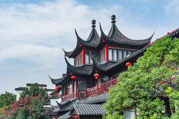 Architecture of Confucius Temple Commercial Street, Nanjing, China