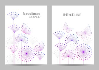 Vector templates for brochure cover in A4 size. - 438447667
