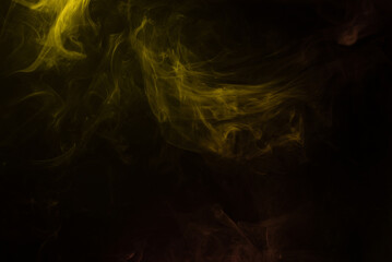 Yellow and pink steam on a black background.
