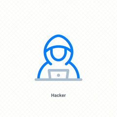 hacker spy agent logo line style concept graphic design vector illustration