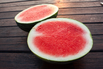 slice of watermelon on table