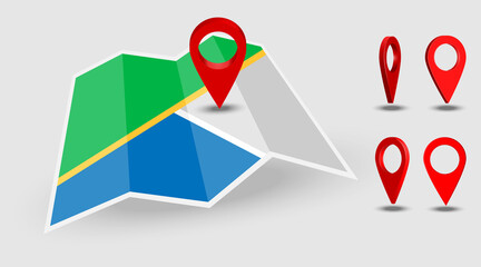 Location on navigation map . City map with red location,pointer,pin,marker.Pin, marker, navigator.Location on realistic map .Moving concept,3D view.