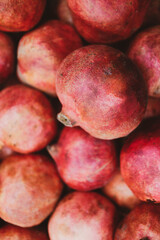 pomegranate on the marlet close up view