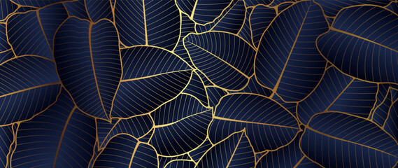 Luxury Gold leaf and natural background