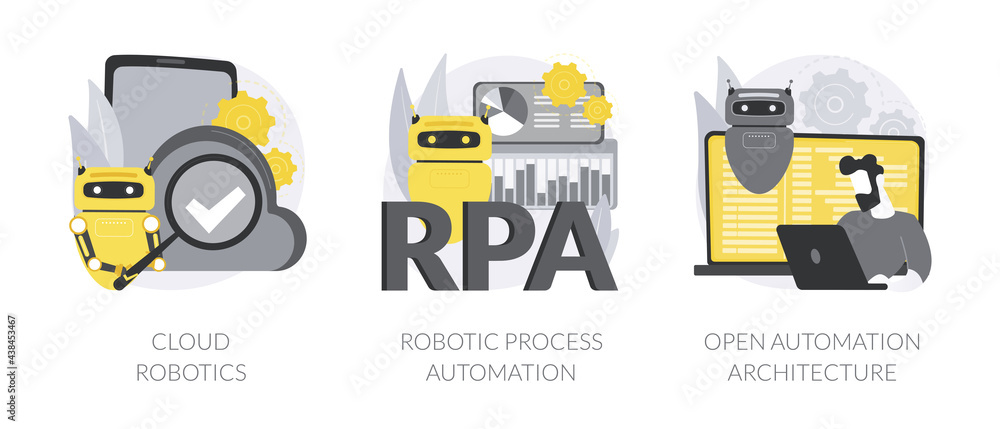 Poster computer science abstract concept vector illustrations.