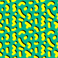 Retro stereo background in memphis stile. 80s -90s fashion vector seamless pattern. Neon print