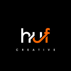 HUF Letter Initial Logo Design Template Vector Illustration