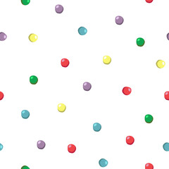 Multi colored polka Dot Pattern. Colorfull dots seamless Vector Background.