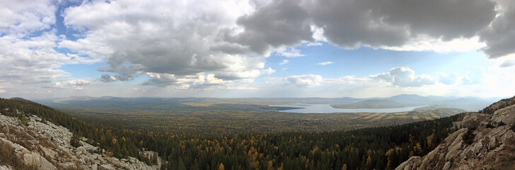 landscape with clouds, zuratkul national park