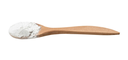 vanilla sugar in wooden spoon isolated
