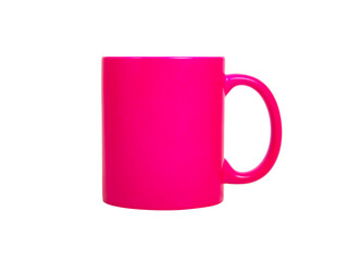 Pink matt cup ceramic isolated on the white background