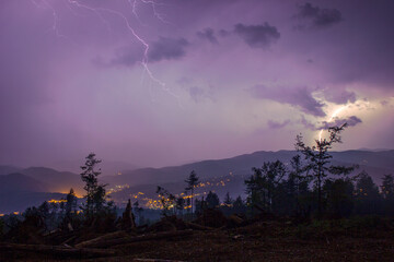 Thunderstorm over the city