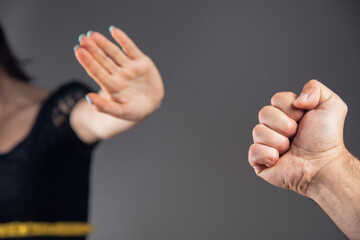 domestic violence. husband attacked wife with fists