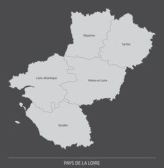 Pays de la Loire administrative map