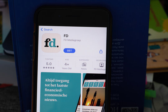 New York, USA - 1 June 2021: FD mobile app logo on phone screen, close-up icon, Illustrative Editorial.