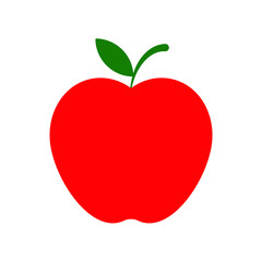 Red apple shape icon. Fruit silhouette symbol logo. Vector illustration image. Isolated on white background.