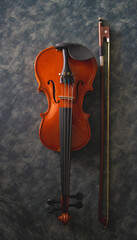 Fototapeta na wymiar Violin and bow put on background ,