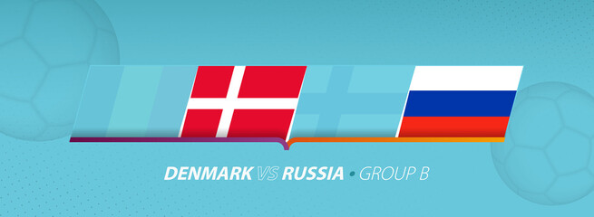 Russia - Denmark football match illustration in group B.