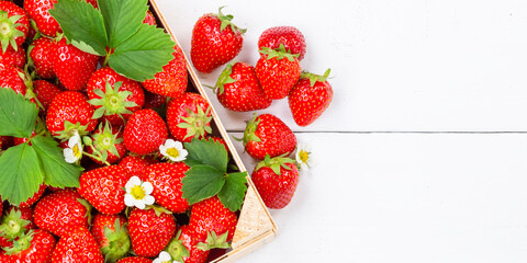 Strawberries berries fruits strawberry berry fruit box copyspace copy space on a wooden board...