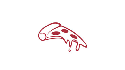 Creative Red Pizza Slice Logo Vector