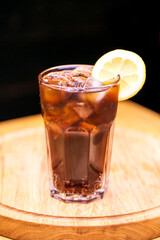 Alcoholic cocktail whiskey with cola
