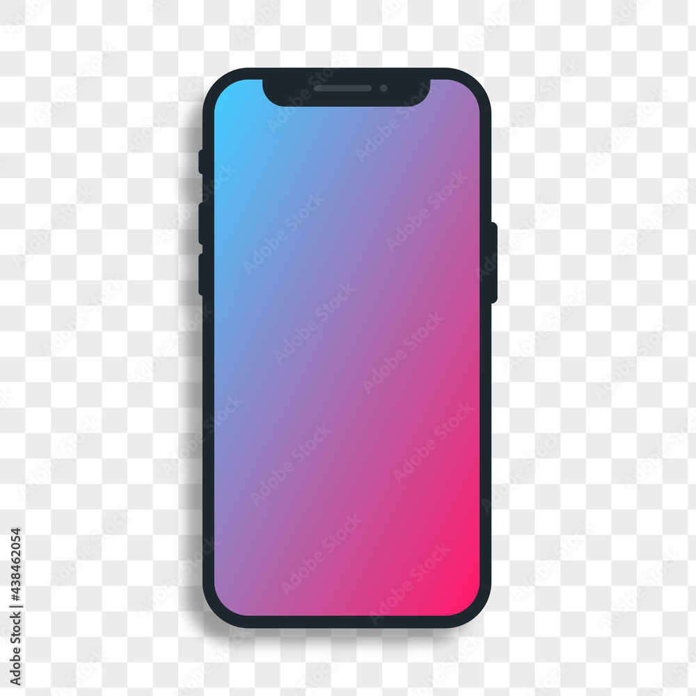 Aufkleber modern phone mockup isolated on transparent background. realistic smartphone mockup. device ui/ux mo