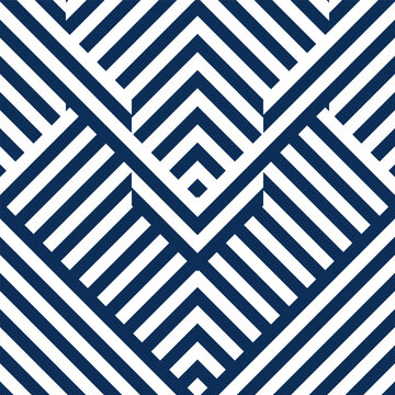 Abstract seamless pattern with blue white striped lines