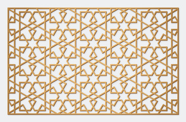 Laser Cutting Template. Decorative Lattice. Middle Eastern Geometric Pattern.