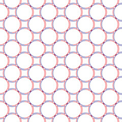 Abstract red and blue circle patterns on white background, Abstract vector wallpaper, Seamless pattern background.