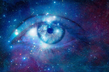 eye looking into the universe