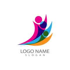 Obraz premium Community, network and social icon design template