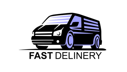 Van commercial delivery sign vector.  © bioraven