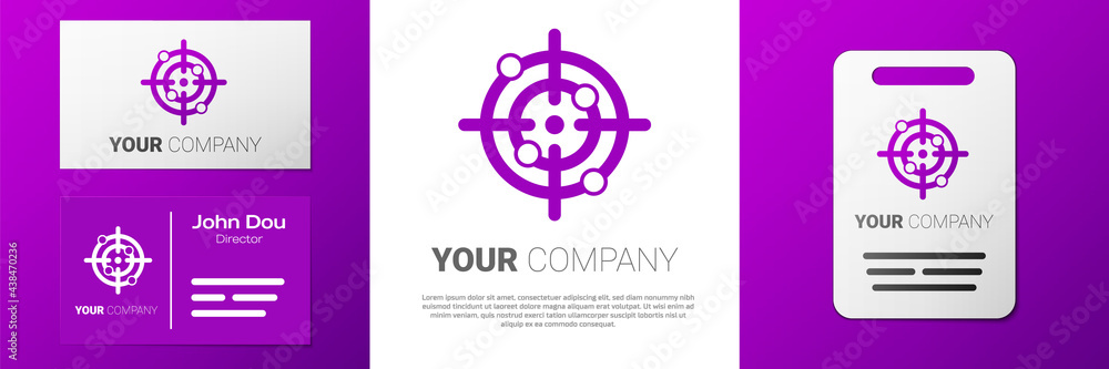 Poster logotype target sport icon isolated on white background. clean target with numbers for shooting rang