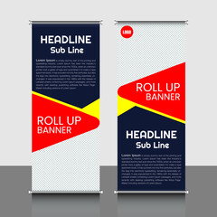 roll up banner, brochure, flyer, banner design, industrial, company, template, vector, abstract, line pattern background, modern x-banner, pull-up banner,  rectangle size banner.