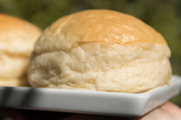 Homemade hamburger bread