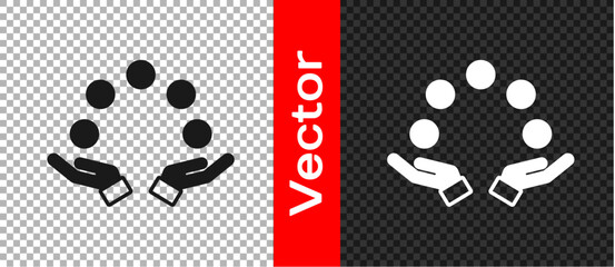 Black Juggling ball icon isolated on transparent background. Vector